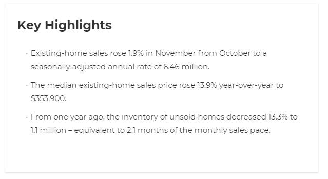 National Association of Realtors Key Highlights