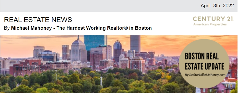 Image is the banner for Realtor Michael Mahoney's Weekly Boston Real Estate Newsletter