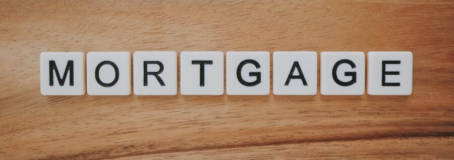 The word mortgage in scrabble letters
