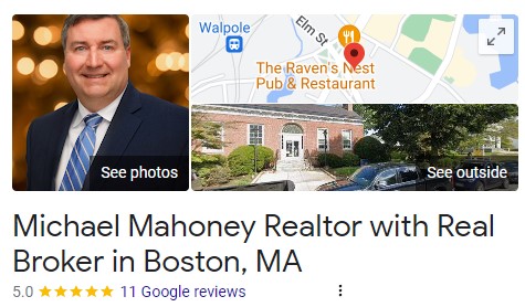 Real Estate Agent Michael Mahoney of Real Broker LLC reviews on Google.
