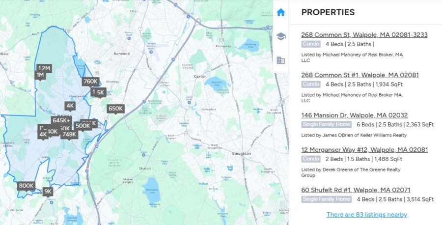 Walpole Home Search