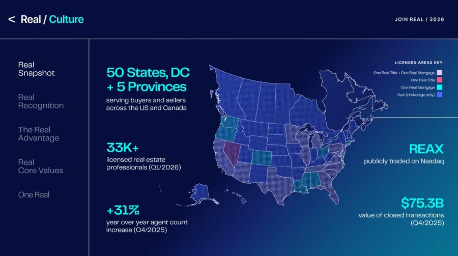 This is an overview of the footprint of real broker across the United States for 2026